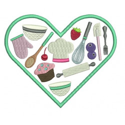 Stickdatei - Herz Backen